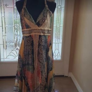 BCBG size 12 elegant multi colored dress